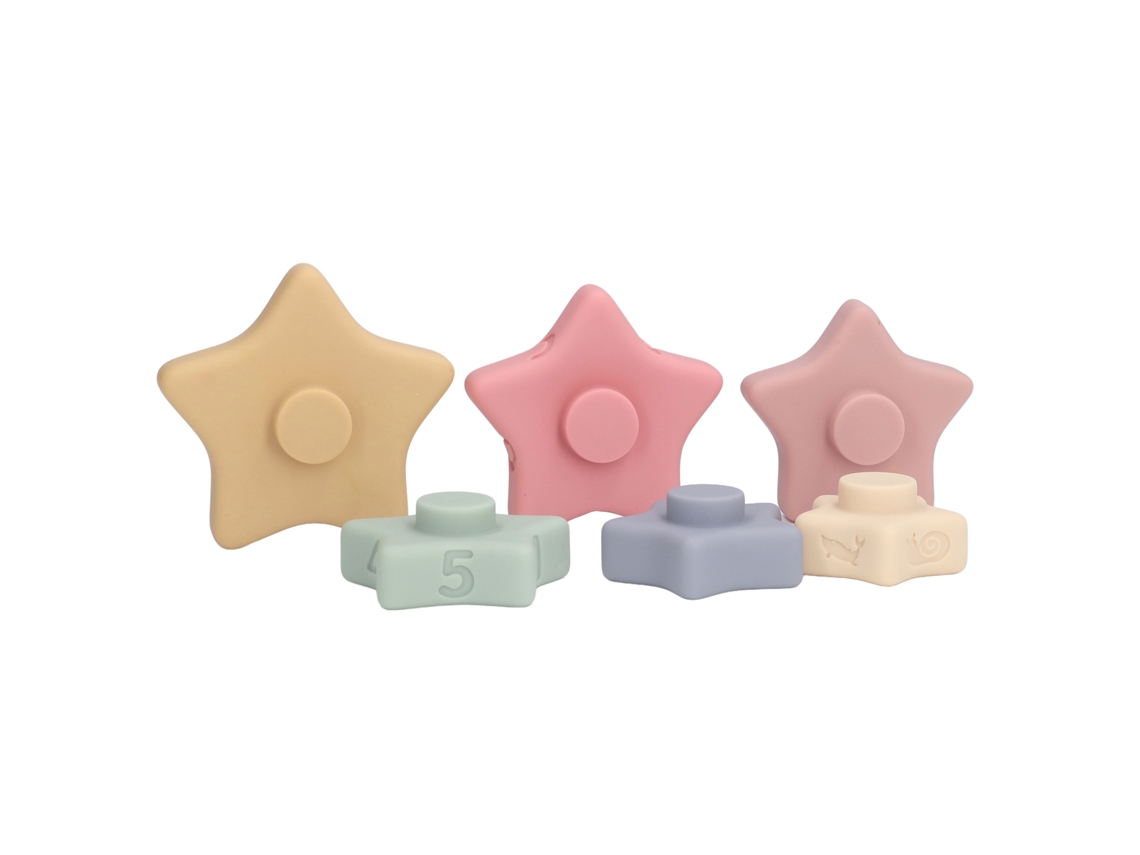 Brinquedo Empilhar de Silicone para Bebês, Blocos de Empilhamento Sensorial Sólido