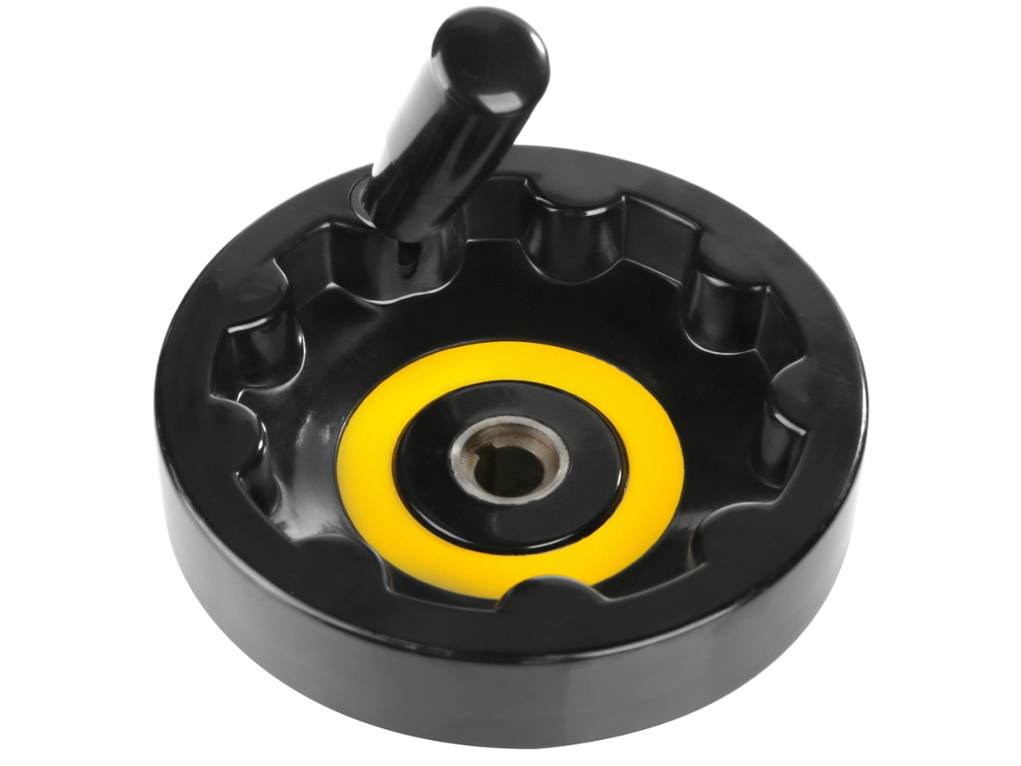 Volante Plástico Preto Dobrável Rotativo para Torno