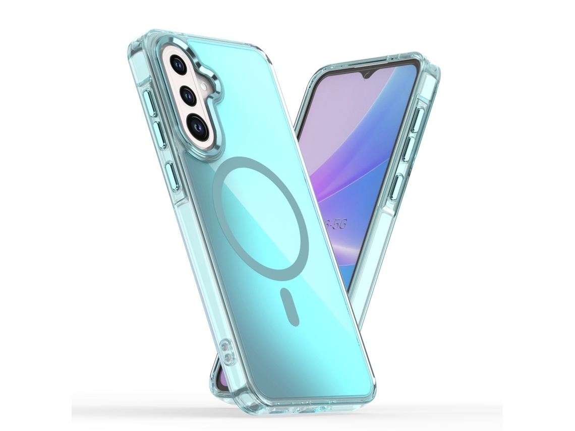 Capa Magnética Hexinyigjly Para Para Samsung A56, Translúcida Anti-amarelecimento Com Magsafe, Antichoque Azul