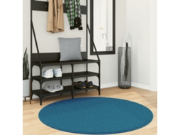 Vidaxl Tapete De Pelo Curto Oviedo Ø 120 Cm Turquesa
