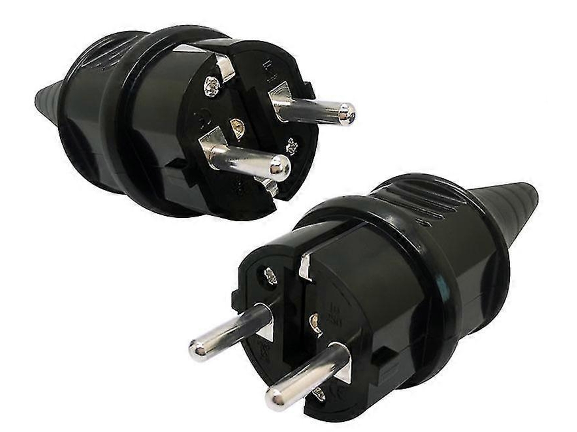 Conector De Acoplamento 16a Com Dois Pinos Redondos, Conector Francês, Preto
