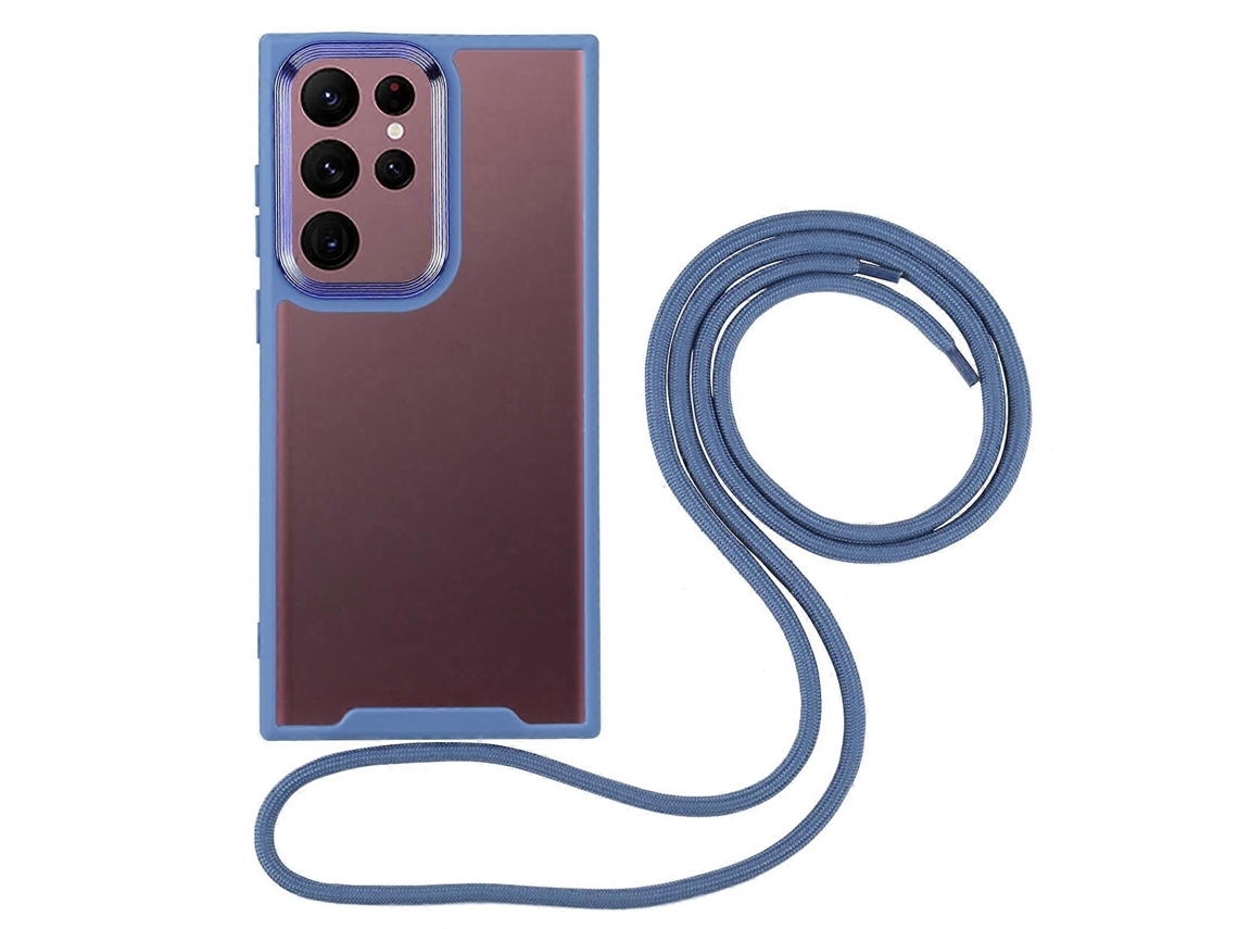 Capa Para Samsung Galaxy S23+ 5g Com Acabamento Eletroplaqueado E Cordão.