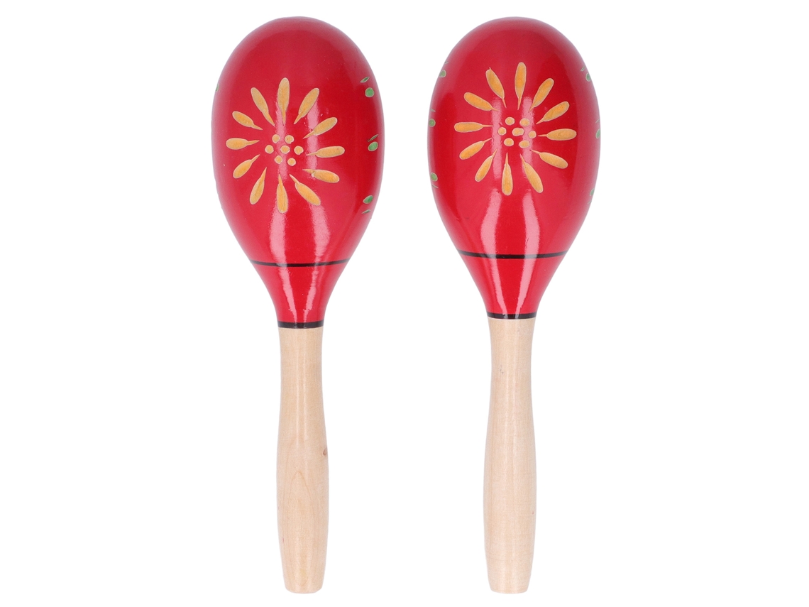 Mali 2 Maracas de Madeira Carvalho Europeu Instrumento Percussão Infantil Festas Carnavais