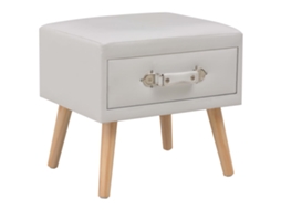 Vidaxl Mesa-de-cabeceira 40x35x40 Cm Couro Artificial Branco