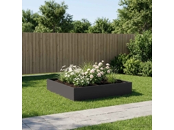Vidaxl Vaso De Jardim Preto 80 X 80 X 20 Cm Aço Laminado A Frio