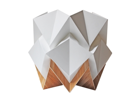 Candeeiro de mesa HIKARI em Origami feito à mão em Papel e Ecowood