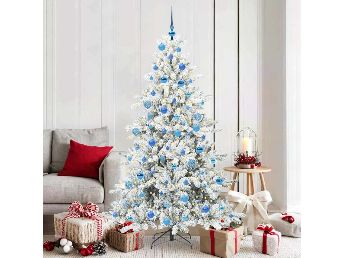 Vidaxl Árvore De Natal Articulada Artificial Branco 180 Cm Pvc E Aço