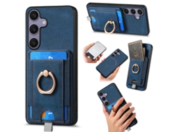 Capa De Couro Para Celular Com Bolsa Magnética Retrô E Divisória Para Cartão