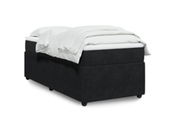 Cama Com Molas/colchão 90x190 Cm Veludo Preto