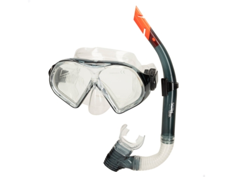 AQUA SPORT Set Óculos de Mergulho C/Visão 150º e Tubo Adulto Cinza/Branco