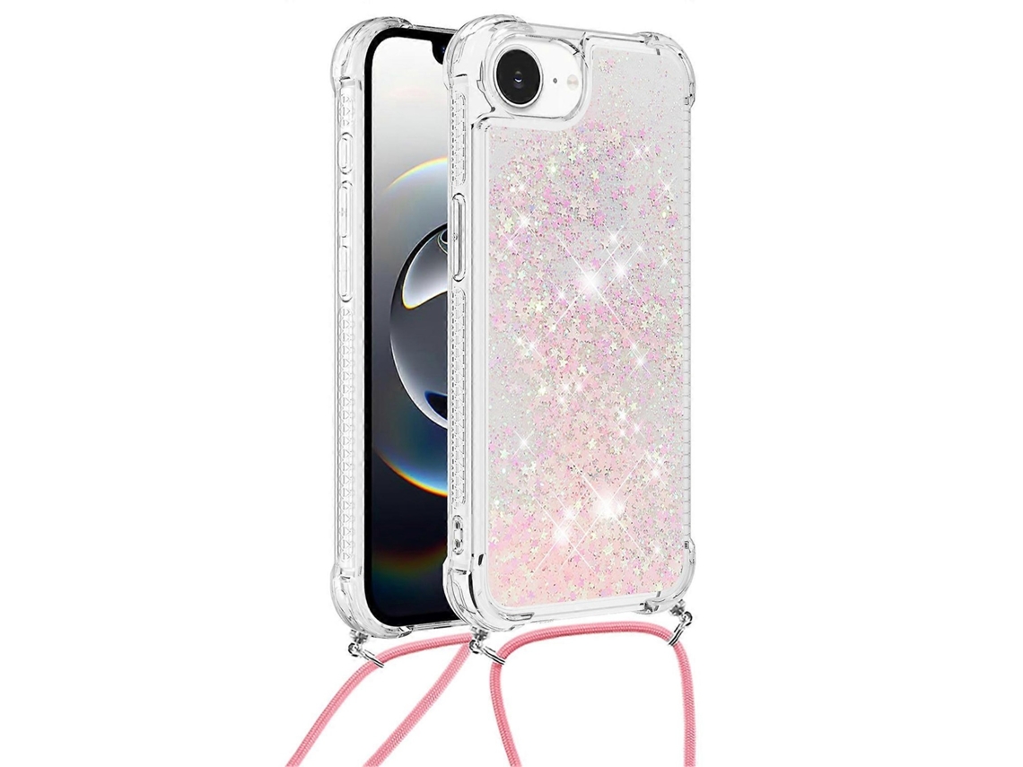 Capa De Tpu Compatível Com Iphone 16e Com Design De Areia Movediça E Cordão - Wellngs