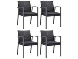 Garden Chair, Garden Chairs Vidaxl Preto Rattan / Vime (n/a)