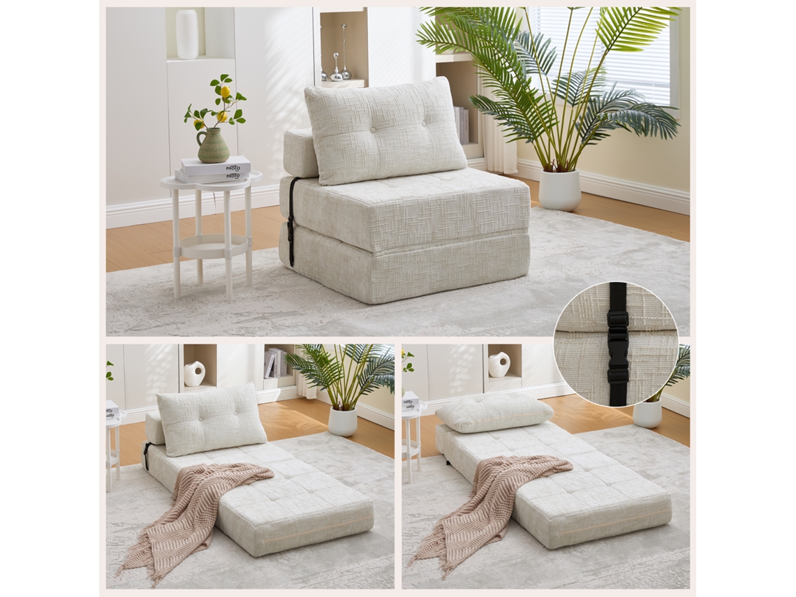Sofá-cama Dobrável, Travesseiros+colchão, Portátil, Confortável, Sala/quarto-ty
