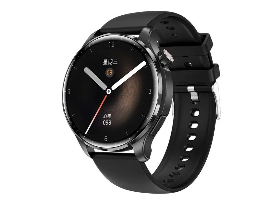 Relógio inteligente Bestvite, tela HD 366 x 366, NFC, rastreador GPS e bússola, compatível com Android e iOS (preto)