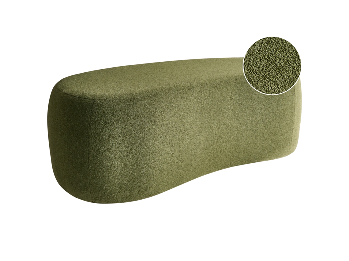 Beliani Pufe Bayard Bouclé Verde 115x56x43