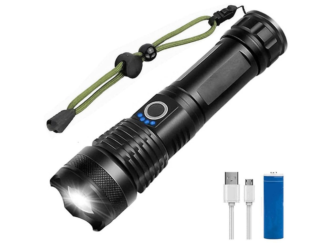 Lanterna Led Xhp50 4000lumens 5modos Zoom Ipx8 Camping Preto Yizhood