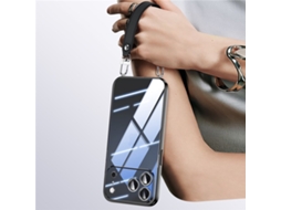 Capa Sulada Para Iphone 17 Pro Max Ultra Transparente Com Acabamento Eletroplástico - Preta