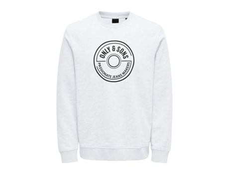 Sweatshirt de Homem 5715324424634 Algodão Branco (2XL)