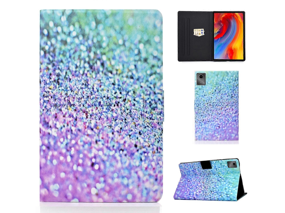 Capa de couro para Lenovo Tab M11 Xiaoxin Pad 11 2024 com impressão e compartimento para cartão, cor areia Hengrongshen