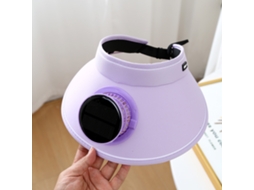 Chapéu de Sol Elétrico de Aba Larga com Ventilador para Homens , Proteção Uv. MDUG (roxo)