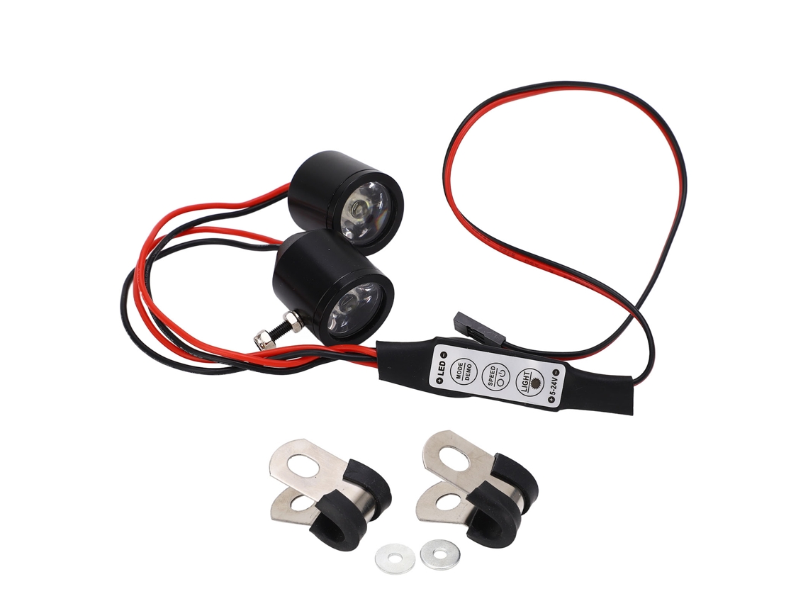 Mali farol de Carro Rc 3w Luz Brilhante 8 Modos Dinâmicos com Interruptor Controllável para Modificação de Carros Modelo