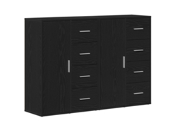 Conjunto 2 Buffet Moderno Vidaxl Preto Derivados De Madeira (60 X 31 X 84 Cm)