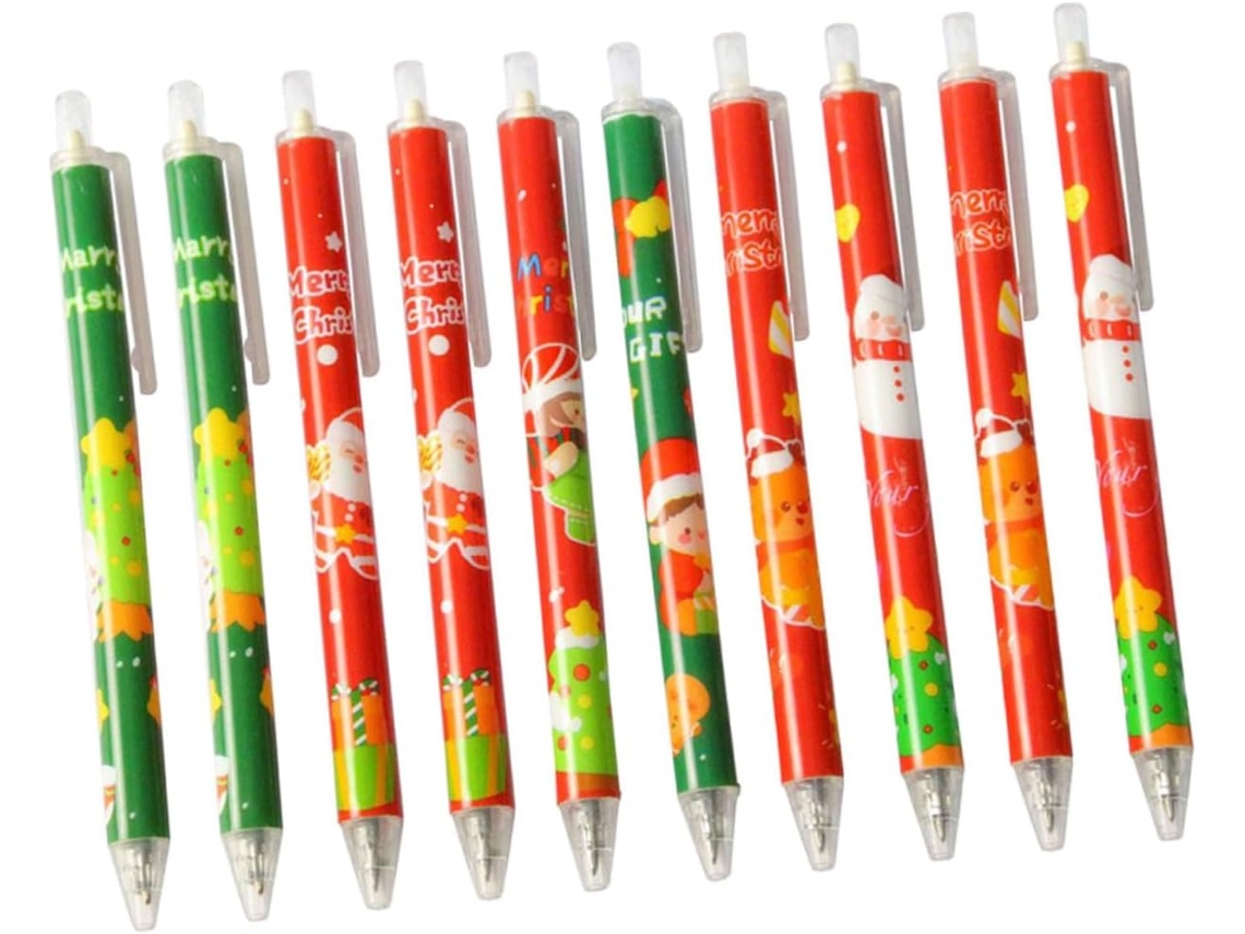 20 Canetas Em Gel Natalinas Para Estudantes, Ergonômicas, Leves E Com