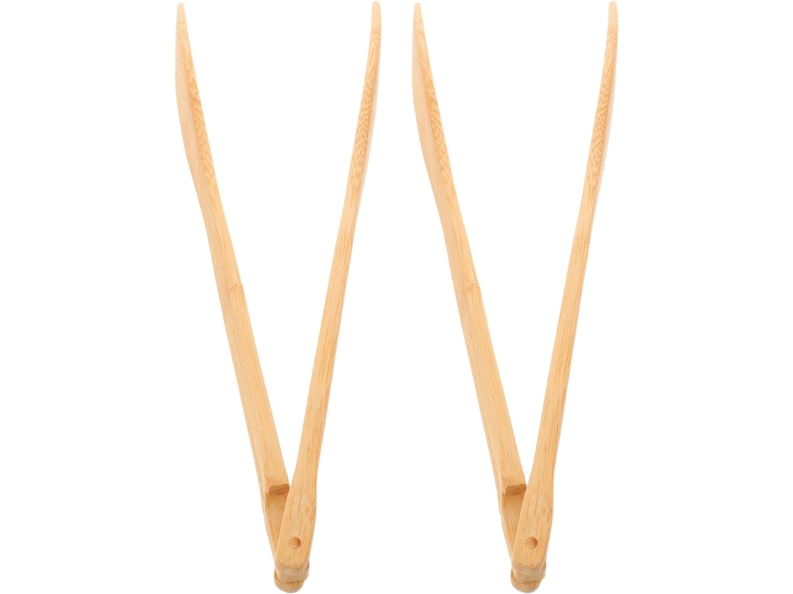 Conjunto De 2 Pinças Bambu 30 Cm Antiderrapantes Para Grelhar