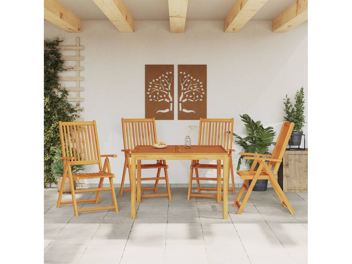 Vidaxl Conjunto de Jantar P/ Jardim 5 Pcs Madeira de Acácia Maciça