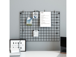 Painel de Grelha para Fotos [EN.CASA] (75 x 55 cm - Metal - Preto)