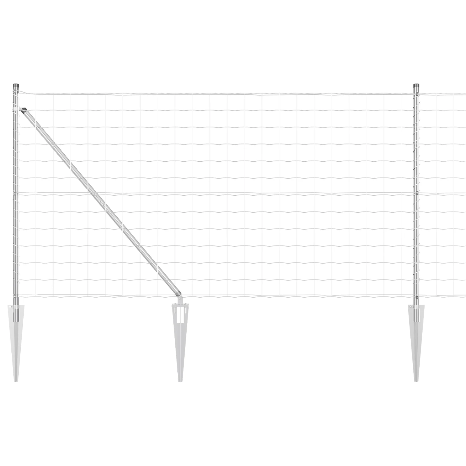Conjunto 1 Cerca Externa Vidaxl Prateado Aço (10 X 0,8 M)