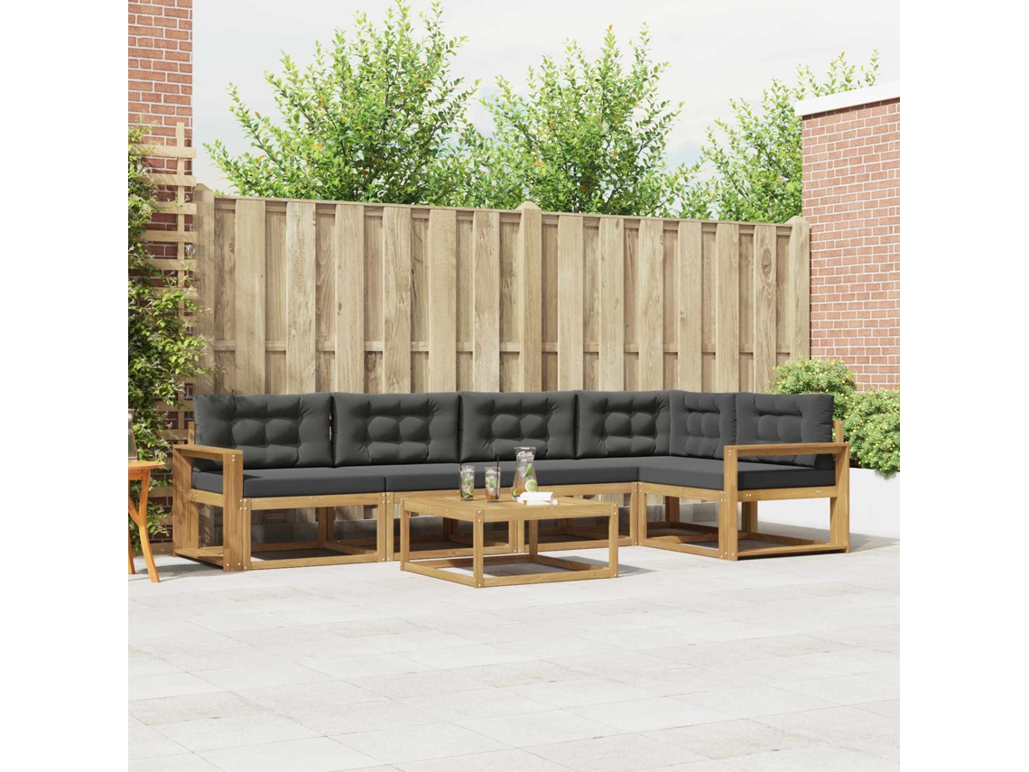 Vidaxl Conjunto De Sofás Para Exterior 6 Unid. Branco E Antracite