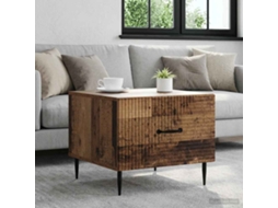 Vidaxl Mesa De Centro Com Gaveta Madeira Antiga 49 X 50 X 40 Cm