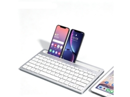 Teclado Bluetooth De Canal Duplo Com Colocação De Cartão Sim, Teclado Sem Fio Permite O Basculante Entre Dispositivos Adicionais.