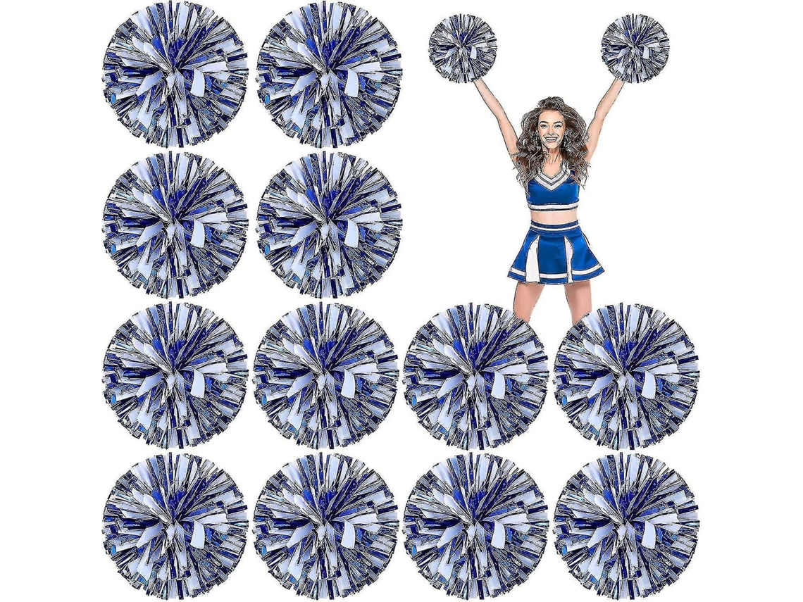 24 Pompons Metálicos De Líder De Torcida, De 12 Polegadas, Com Bastão