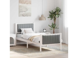 Vidaxl Estrutura da Cama Branco e Cinza Claro 75 X 190 Cm