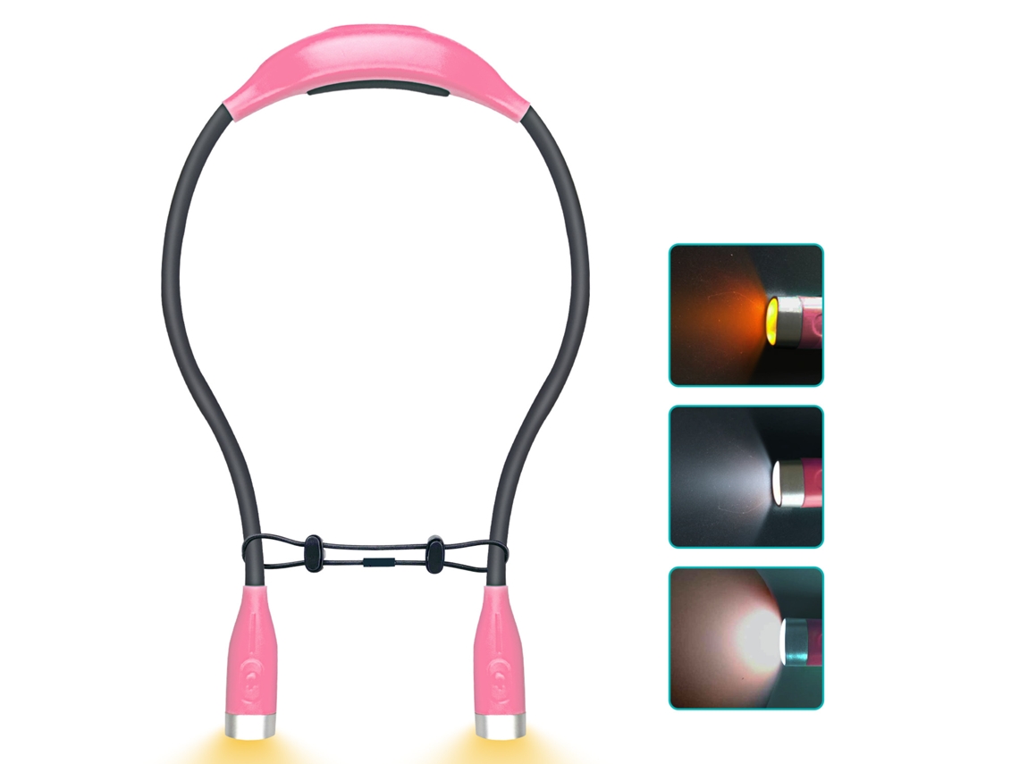 1 Luminária de Leitura Pescoço Rosa, Luminária de Cabeceira, 3 Cores, 6 Níveis de Intensidade BRILVIBERA