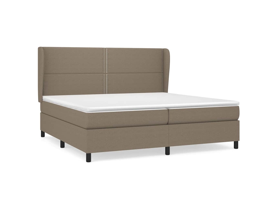 Conjunto 1 Cama Box Spring Vidaxl Marrom-acinzentado Tecido (203 X 200 X 128 Cm)