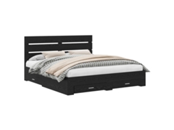 Estrutura de Cama Carvalho Preto 180x200cm MAISON EXCLUSIVE