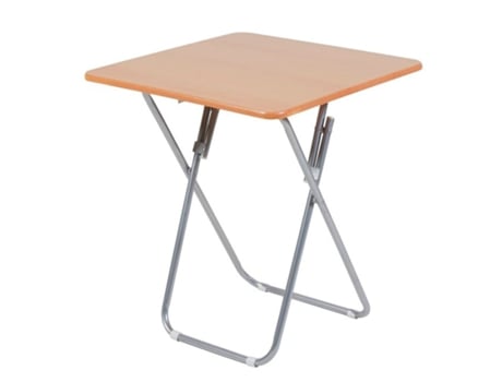 Mesa Lateral Dobrável Em Estrutura De Madeira E Metal, 60 X 60 Cm, Pés Tubulares, Mesa Portátil Multiuso, Jardim, Pátio, Camping, Piquenique Acan