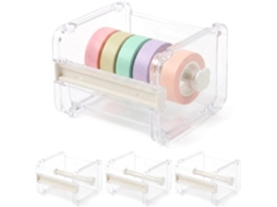 Conjunto De Cortadores Fita Washi 4 Transparentes, Ideais Para Fita Washi E Adesiva, Organizador De Mesa Para