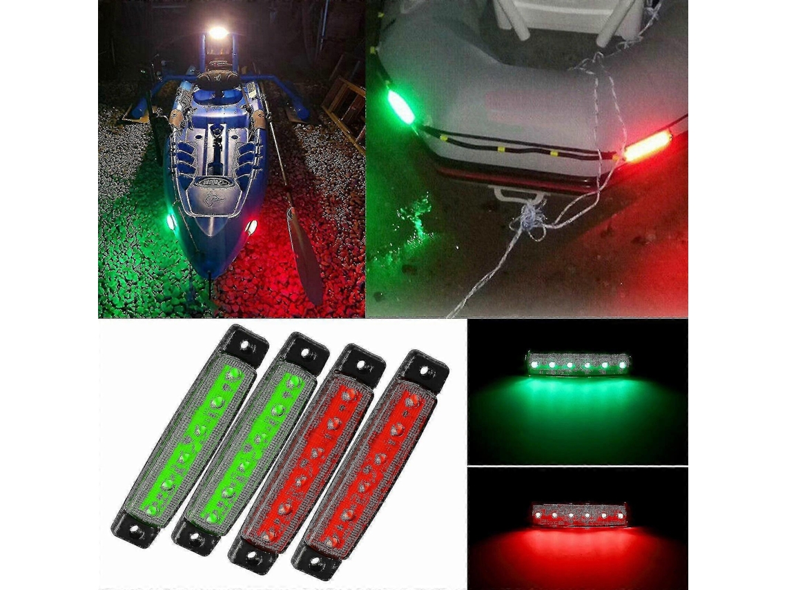 Rebe luces de Navegação Led para Barcos Vermelho Verde 12v Ip65 Impermeável 4pcs 9.6*2*1cm
