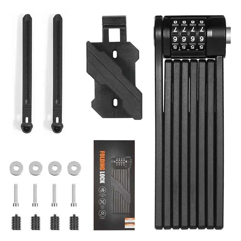 Cadeado Dobrável para Bicicleta , Portátil, Seguro e Antifurto, Adequado para Motocicletas e Bicicletas Elétricas. MDUG (120 Cm, com Combinação)