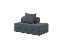 Sofá Modular 2 Lugares Convertível Veludo Regular Cinza SKOFFA