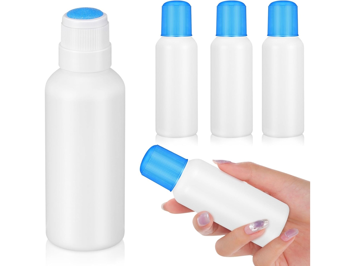 Conjunto De 4 Frascos Aplicadores De Plástico Reutilizáveis De 100 Ml Com Pontas De Esponja.