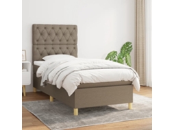Vidaxl Cama Com Molas/colchão 80x200 Cm Tecido Castanho-acinzentado