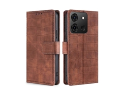 Capa De Celular Em Couro Com Fecho Magnético E Textura De Crocodilo Para Infinix Smart 7