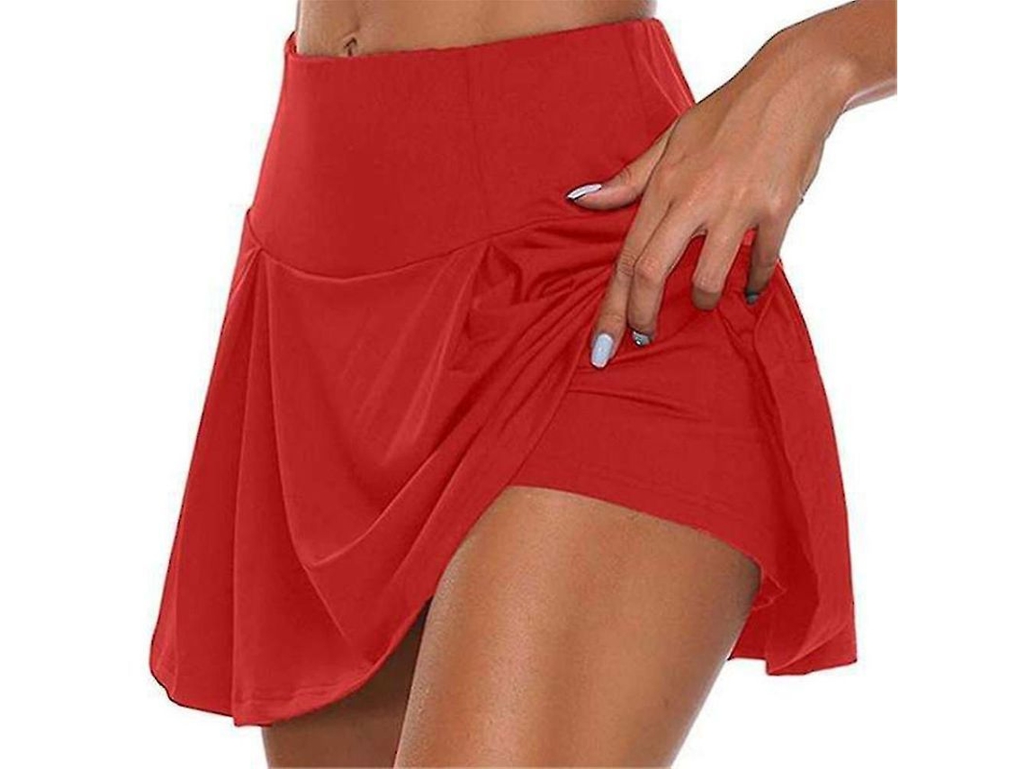 2026 falda Deportiva para Mulher com Shorts Internos Plissados de Poliéster e Fibra Lechosa para Verão Casual e Esportivo