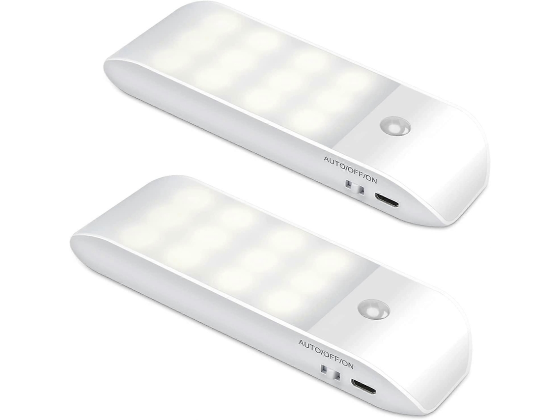Luz Noturna Led Automática, 12 Leds Recarregáveis​​ Via Usb, Com Sensor De Movimento E Faixa Magnética, 3 Modos(automático/ligado/desligado)
