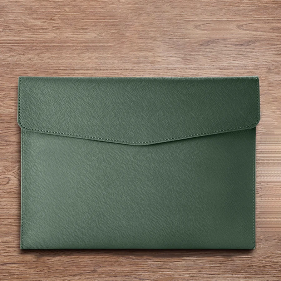 (verde) Pasta Para Documentos/arquivos Em Couro A4, Elegante E Prática